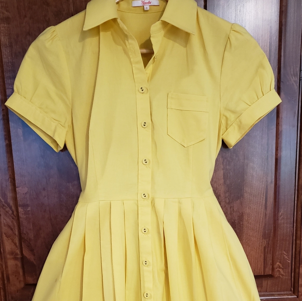 Yellow shirt dress